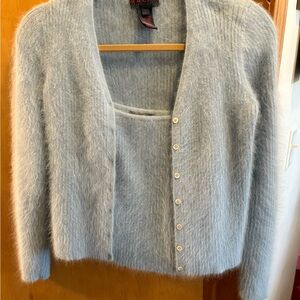 Vintage Ralph Lauren Plaid Tag Angora blend sweater set sz S